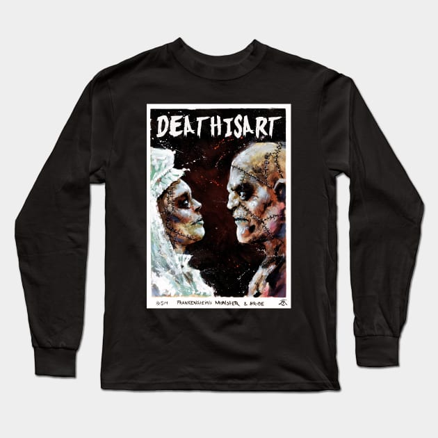 Frankenstein's Monster & Bride Long Sleeve T-Shirt by Death Is Art